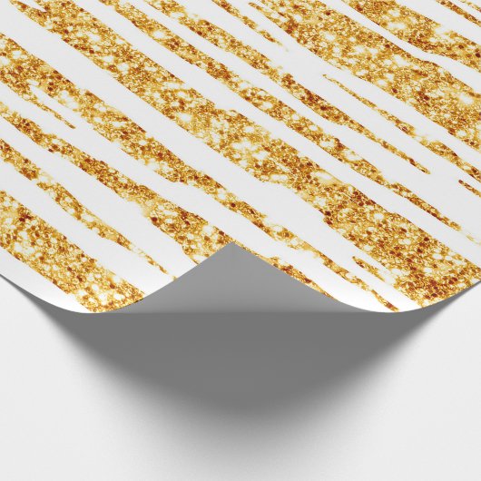 金ゴールドホワイトグリッターボホタイガー人気があるコレクション ラッピングペーパー (角)