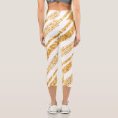 金ゴールドホワイトグリッターボホ人気があるストライプコレクション カプリレギンス (裏面)