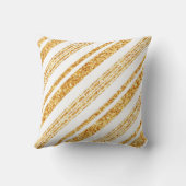 金ゴールドホワイトグリッターボホ人気があるストライプコレクション クッション (裏面)