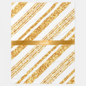 金ゴールドホワイトグリッターボホ人気があるストライプコレクション フリースブランケット (正面)