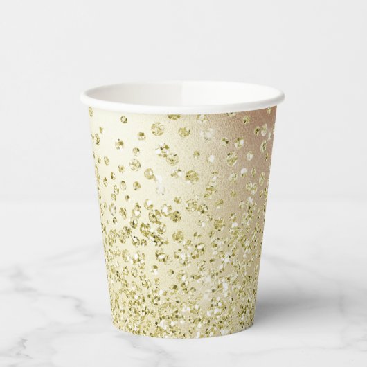 金ゴールドホワイトグリッター紙吹雪シャインルック 紙コップ (左)