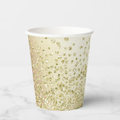金ゴールドホワイトグリッター紙吹雪シャインルック 紙コップ (正面)