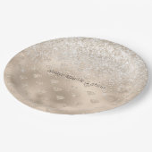 金ゴールドホワイトグリッツグリッターダイヤモンド ペーパープレート (アングル)