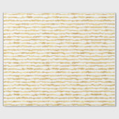 金ゴールドホワイトグリッツストライプズ ラッピングペーパー (フラット)