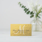 金ゴールドホワイトグレイシンプルプレインモノグラム 名刺 (スタンド正面)