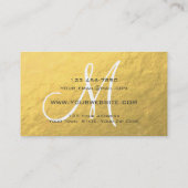 金ゴールドホワイトグレイシンプルプレインモノグラム 名刺 (裏面)