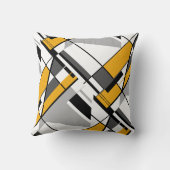金ゴールドホワイトグレーブラック抽象芸術角デザイン クッション (裏面)