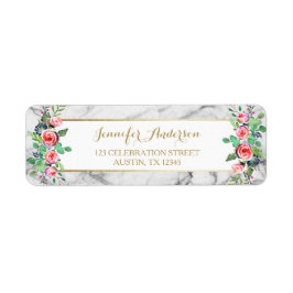 金ゴールドホワイトシック美しいフローラバラマーブル ラベル