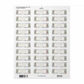 金ゴールドホワイトシック美しいフローラバラマーブル ラベル (フルシート)