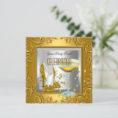 金ゴールドホワイトシルバーハイヒールシューズシャンパン 招待状 (スタンド正面)