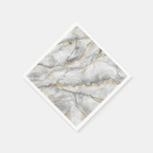 金ゴールドホワイトシルバー大理石かわいらし スタンダードカクテルナプキン (角)