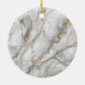 金ゴールドホワイトシルバー大理石かわいらし セラミックオーナメント (裏面)