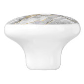 金ゴールドホワイトシルバー大理石かわいらし セラミックノブ (側面)