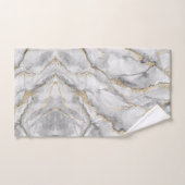 金ゴールドホワイトシルバー大理石かわいらし ハンドタオル (ハンドタオル)