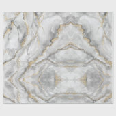 金ゴールドホワイトシルバー大理石かわいらし ラッピングペーパー (フラット)