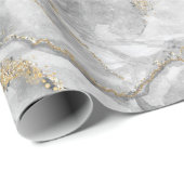 金ゴールドホワイトシルバー大理石かわいらし ラッピングペーパー (ロールコーナー)
