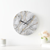 金ゴールドホワイトシルバー大理石かわいらし ラージ壁時計 (ホーム)