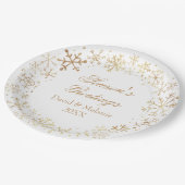 金ゴールドホワイトシーズンの挨拶 ペーパープレート (アングル)