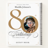 金ゴールドホワイトスクエレガントリプト80th誕生日ゲストブック ノートブック (裏面)