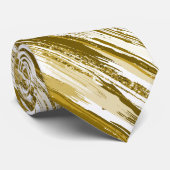 金ゴールドホワイトストリークモダン抽象芸術ネックタイ ネクタイ (ロール)