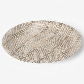 金ゴールドホワイトスネークプリント ペーパープレート (アングル)