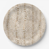 金ゴールドホワイトスネークプリント ペーパープレート (正面)