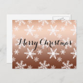 金ゴールドホワイトスノーフレーク シーズンポストカード (正面/裏面)
