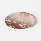 金ゴールドホワイトスノーフレーク ペーパープレート (アングル)