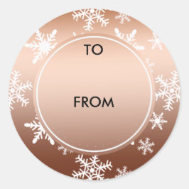 金ゴールドホワイトスノーフレーク ラウンドシール