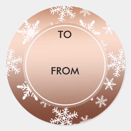 金ゴールドホワイトスノーフレーク ラウンドシール (正面)