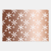 金ゴールドホワイトスノーフレーク ラッピングペーパーシート (正面2)