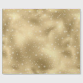 金ゴールドホワイトスノーフレーク ラッピングペーパー (フラット)