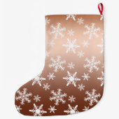 金ゴールドホワイトスノーフレーク ラージクリスマスストッキング (裏面)