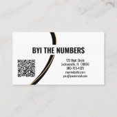 金ゴールドホワイトスパイラルカスタム番号フォトQRコード 名刺 (裏面)