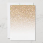 金ゴールドホワイトスパークリーグリッターフォトブライダルシャワー 招待状 (裏面)