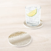 金ゴールドホワイトスパークルグリッターピースラブ コースター (側面)