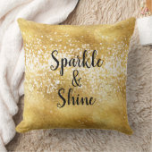 金ゴールドホワイトスパークルシャイン クッション (ブランケット)