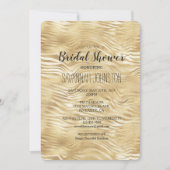 金ゴールドホワイトゼブラプリントブライダルシャワー 招待状 (正面)
