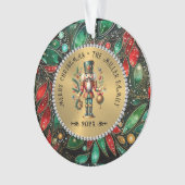 金ゴールドホワイトダイアモンズクリスマスくるみ割りグリッター オーナメント (正面)