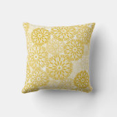 金ゴールドホワイトダリアフラワーパターン装飾用クッション クッション (裏面)