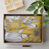 金ゴールドホワイトデイジーボホワイルドフラワーデクページ 薄葉紙 (ギフト)