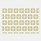 金ゴールドホワイトデザインのカスタマイズ可能な背景 ラッピングペーパーシート (正面2)