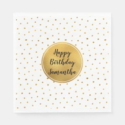 金ゴールドホワイトドット誕生日 (正面)