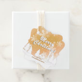 金ゴールドホワイトハウススノーフレーククリスマスハッピーニューイヤー フェイバータグ (インサイチュ)