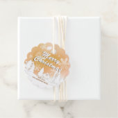 金ゴールドホワイトハウススノーフレーククリスマスハッピーニューイヤー フェイバータグ (インサイチュ)