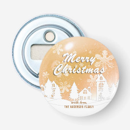 金ゴールドホワイトハウススノーフレーククリスマスハッピーニューイヤー 栓抜き