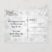 金ゴールドホワイトハッピーホリデーズスノーフレーク | 写真の追加 シーズンポストカード (裏面)