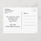 金ゴールドホワイトハッピーホリデーズドッグパピー | フォト シーズンポストカード (裏面)