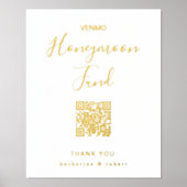 金ゴールドホワイトハネムーン結婚基金 箔ポスター (正面)