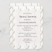 金ゴールドホワイトハートブライダルシャワー 招待状 (正面/裏面)